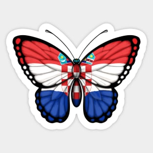 Croatian Flag Butterfly Sticker